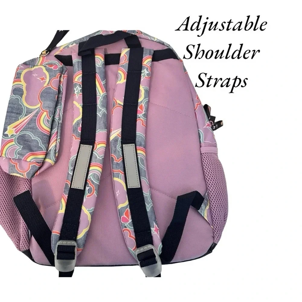 NWT Girls 3 Piece Backpack Book Bag Utility Pouch And Lunch Kit